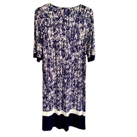 Simply Vera Vera Wang Blue Purple Print 1/2 Sleeve Caftan with Pockets Small NEW - Picture 6 of 11